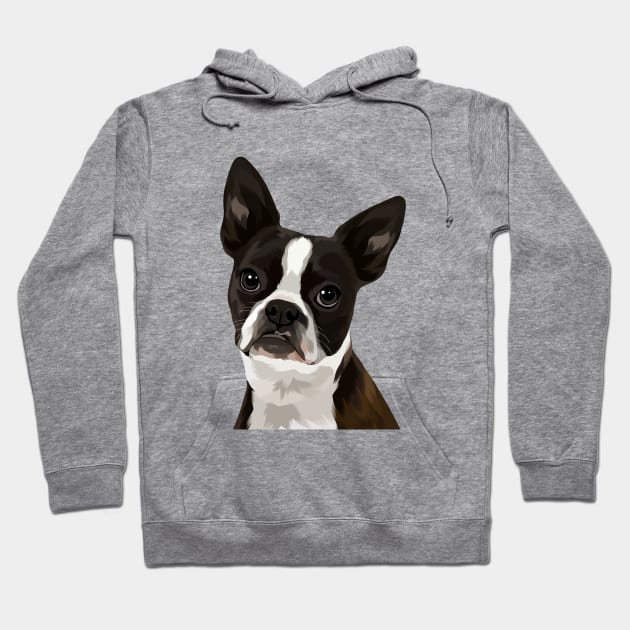 Boston Terrier Illustration Hoodie by Heywids